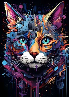 Cyborg Cat Head Machine