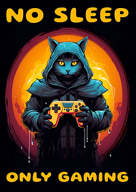 Cat Gaming No Sleep