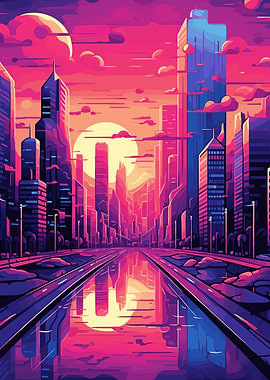 Beautiful Cityscape Sunset