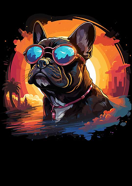 Synthwave French Bulldog