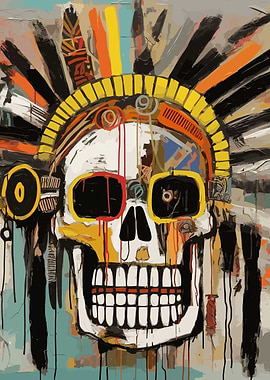 Basquiat Style Skull