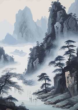 Japan Ink Wash Painting