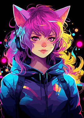 Cat Girl Neon Anime Manga