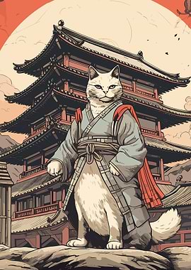 samurai cat japan