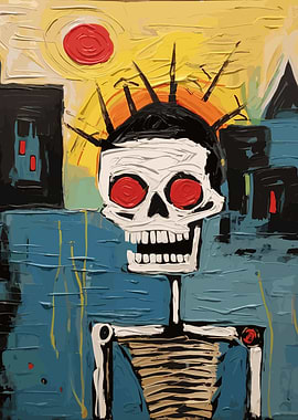 Basquiat Style Skull
