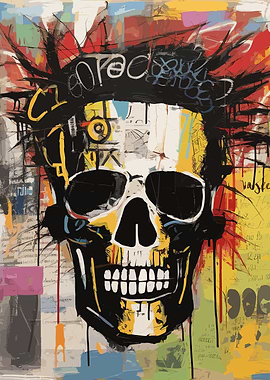 Basquiat Style Skull