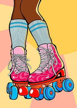 Girl wearing roller skates
