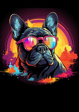 Synthwave French Bulldog