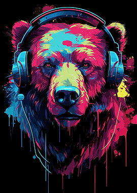 Bear With Headphones