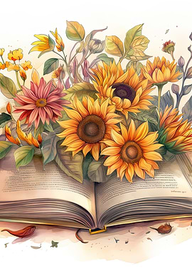 Sunflowers Book Desk