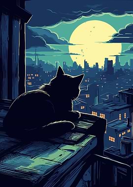 Displate ディスプレイット黒化け猫　メタルポースター Displate ディスプレイット黒化け猫 メタルポースター Black