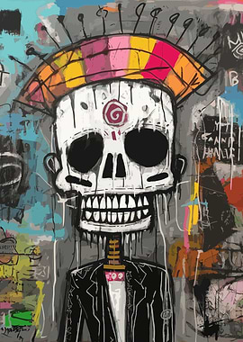 Basquiat Style Skull