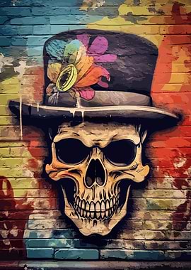 Basquiat Style Skull