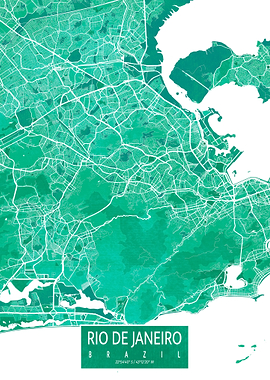 Rio City Map Watercolor