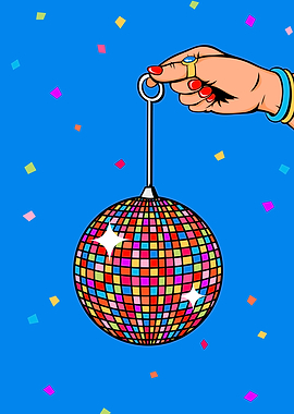 Multicolored disco ball