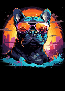 Synthwave French Bulldog