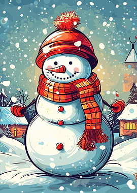 Snowman winter christmas
