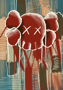 Kaws Dolls unique abstract