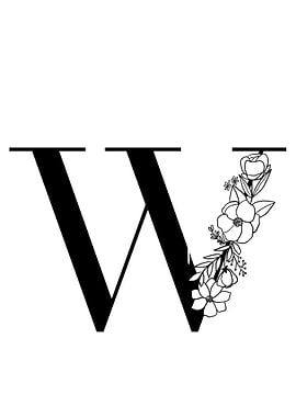 Letter W floral