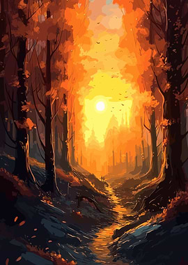 Mystical enchanted forest