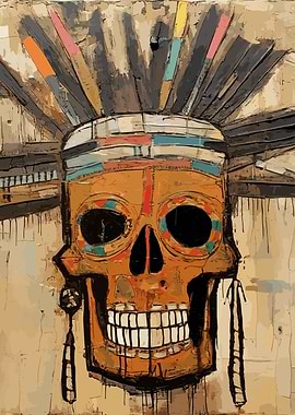 Basquiat Style Skull