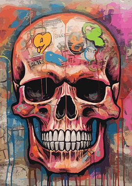 Basquiat Style Skull