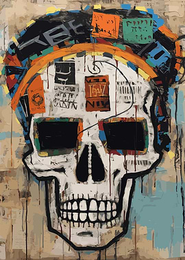 Basquiat Style Skull