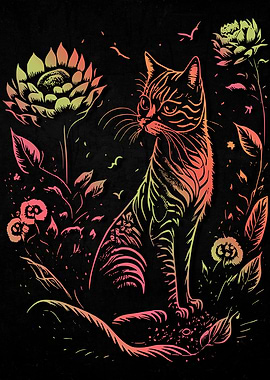 Flowers Cats