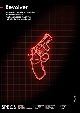 Revolver Neon Weapon Art