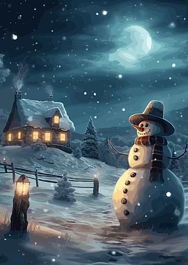 Snowman winter christmas