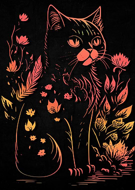 Flowers Cats