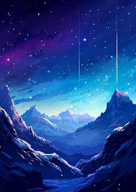 Arctic Aurora Pixel Art
