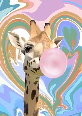 Bubblegum Blowing Giraffe