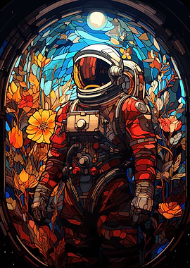 Astronaut Stained Glass