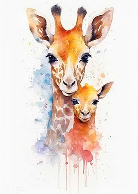 Giraffe Watercolor