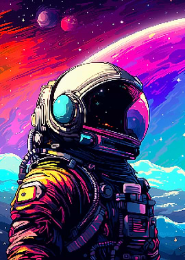 Space Astronaut Pixel Art