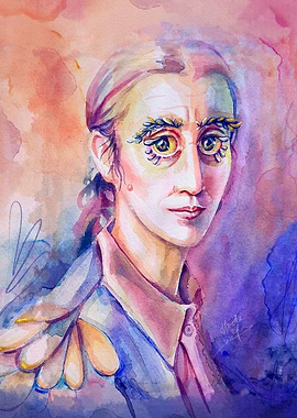 Bird Person Watercolor Art
