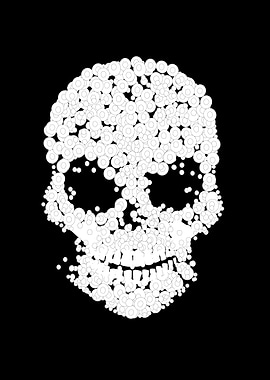 Grunge skull head black a