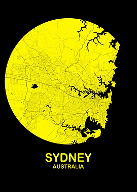 Sydney Circle Black Yellow