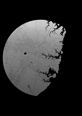 Sydney Black Silver Map