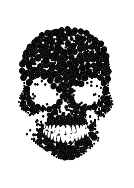 Grunge skull head black a