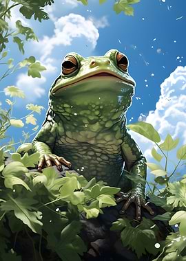 Green Frog in Nature