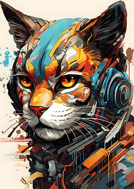 Cyborg Cat Machine Head