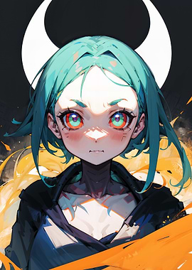 Girl with colored eyes