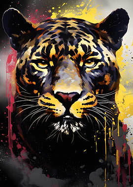Black and Gold Tiger Head
