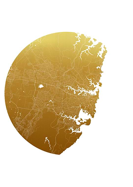 Sydney White and Gold Map