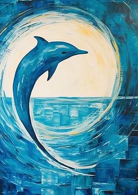 Dolphin Abstract Sea