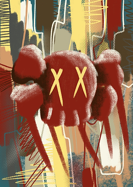 Kaws Dolls unique abstract