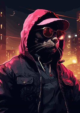 Cool Miami Cat Gangsta