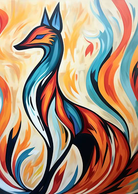 Fox Abstract Art